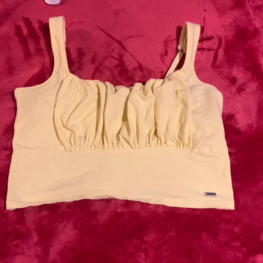 Hollister yellow crop top large